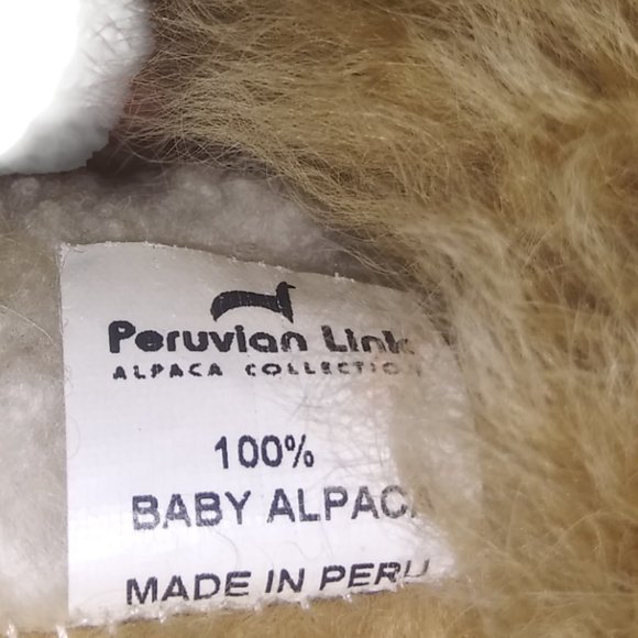 Peruvian Link 100% Baby Alpaca Soft Fur Horse Tan Pony Stuffed Plush 10 Inch Toy - Picture 7 of 9